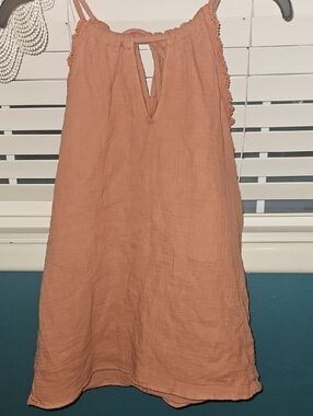 Sleeveless Gauze Summer Tunic in Dusty Peach